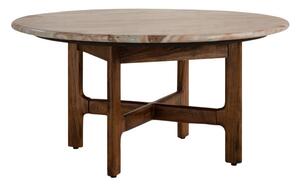 Stolić za kavu Beckley 154, Smeđi mramor, Orah, 40cm, Bagrem