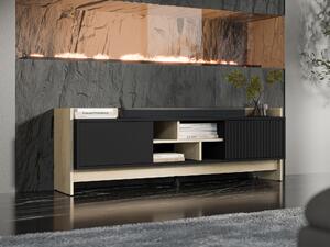 TV stol Mavnoli 105, Crna, Hrast, 51x150x38cm