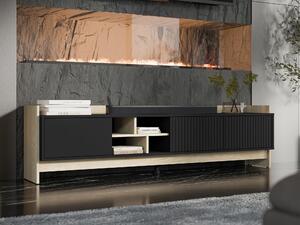 TV stol Mavnoli 106, Hrast, Crna, 51x190x38cm