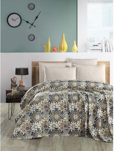 Smeđi pamučan prekrivač 200x230 cm Pique – Mila Home
