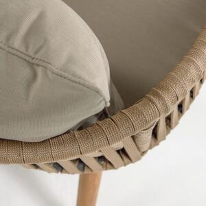Vrtna stolica od bagremovog drveta s bež presvlakom Kave Home Hemilce