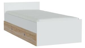 Krevet Novsore 126, Sonoma hrast, Bijela, 66.5x125cm