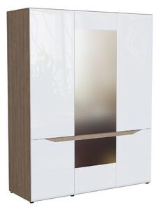 Ormar Salsevi 108, Sonoma hrast, Sjajno bijela, 201x161x56cm