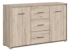 Komoda Dorlare 101, Hrast San Remo, Siva, 90x144.5x40.5cm