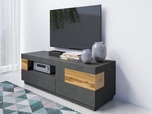 TV stol Livlore 103, Wotan hrast, Matera siva, 53.6x160x55cm
