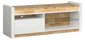 TV stol Cirevai 105, Vestminsterski hrast, Bijela, 55x147x46cm