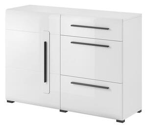 Komoda Ophsalu 107, Bijela, Sjajno bijela, 86x120x39.1cm