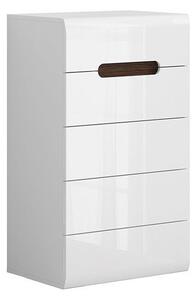 Komoda Serveso 103, Sjajno bijela, Bijela, 104x60x41cm