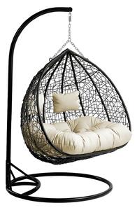 Viseća stolica Comfivo 325, Krem, Crna, 200x132x120cm
