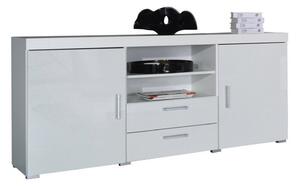 Komoda Odebeli 105, Bijela, Sjajno bijela, 80x164x45cm