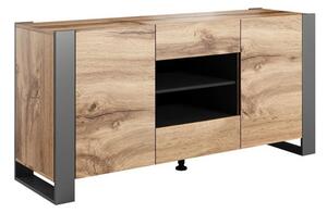 Komoda Nolvoi 101, Wotan hrast, Antracit, 80x164x44cm