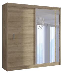 Ormar s ogledalom SABRINA 180x215 cm, hrast sonoma