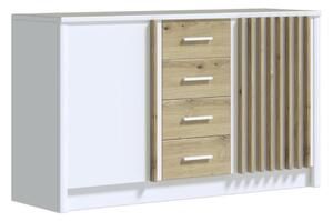 Komoda TAYLER bijela/hrast craft