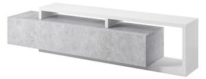 TV stol Lutiva 103, Boja betona, Bijela, 52x219x45cm