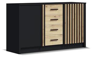 Komoda TAYLER crna/hrast craft