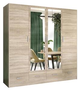 Ormar s ogledalom SANNA 200x215 cm, hrast Sonoma