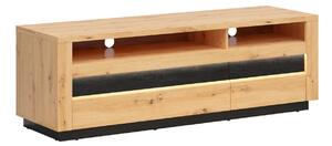 TV stol Sermeli 106, Crni hrast, Artisan hrast, 53.5x161x48cm