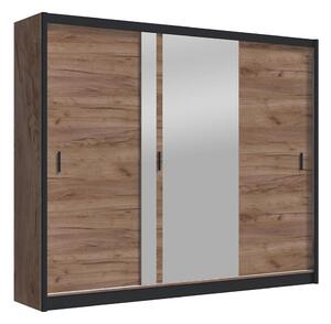 Ormar s ogledalom SABRINA 250x215 cm, hrast craft