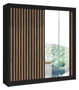 Ormar s ogledalom SANTINO 203x215 cm crna/rašljar