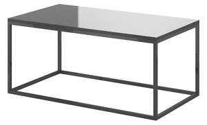 Stolić za kavu Austin U113, Crna, Sjajno crna, 48x60x110cm, Kaljeno staklo, Laminirani iveral