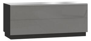 TV stol Austin U110, Sjajno siva, Crna, 49.9x119.8x47.8cm