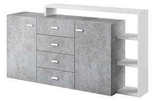 Komoda Lutiva 106, Bijela, Boja betona, 97x180x37cm