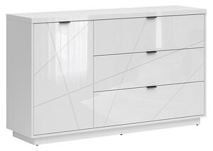 Komoda Fivale 100, Bijela, Sjajno bijela, 93x156x42.5cm