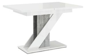 Stol Goodyear 105, Boja betona, Sjajno bijela, 76x80cm