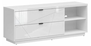 TV stol Fivale 104, Bijela, Sjajno bijela, 61x156x42.5cm