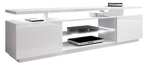 TV stol Charlotte 138, Bijela, Sjajno bijela, 56x180x40cm