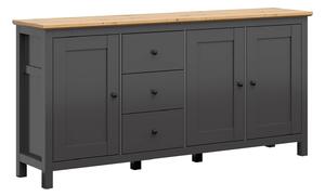 Komoda Sordoro 102, Artisan hrast, Grafit, 96x199x44cm