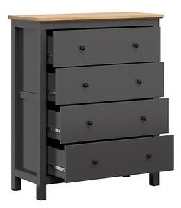 Komoda Sordoro 104, Artisan hrast, Grafit, 120x101x44cm
