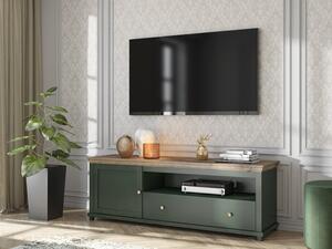 TV stol Tolnue 104, Tamnozelena, Hrast lefkas, 61x181x49cm