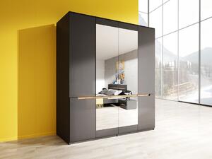Ormar Austin B102, Sjajni antracit, Antracit, 212.8x180.5x59.7cm