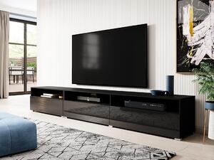 TV stol Austin 248, Mat crna, Sjajno crna, 270x42x41cm
