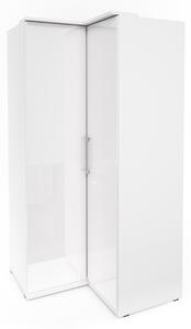 Kutni ormar Tenodea 105, Bijela, Sjajno bijela, 216.8x109x109.2cm