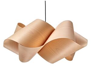 LZF LAMPS viseća lampa Swirl, boja bukve/nikla, Ø 54 cm, drvo, prigušiva, Drvo, Dnevni boravak/blagovaonica, Drvo