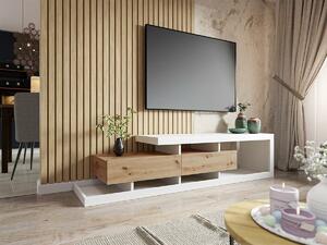 TV stol Utica 103, Wotan hrast, Bijela, 45x198x40cm
