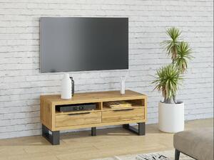 TV stol Avicavu 100, Wotan hrast, Crna, 50x124x50cm