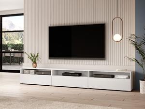 TV stol Serodeu 105, Sjajno bijela, Bijela, 40x270x41cm