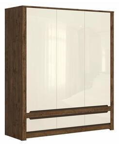 Ormar Ophevaru 119, April hrast, Sjajna krem, 204.5x178.5x60.5cm