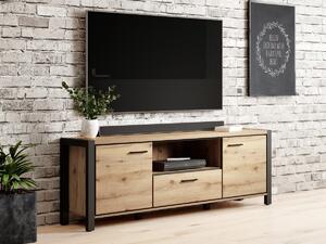 TV stol Temire 106, Lagani hrast, Mat crna, 65.1x180x40.6cm