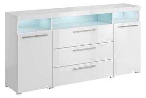 Komoda Torvire 109, Bijela, Sjajno bijela, 91.8x182x38.5cm