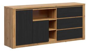 Komoda Boston DB112, Hrast, Crni hrast, 84x185.5x42cm