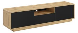 TV stol Deltese 106, Mat crna, Hrast, 45x179.7x40cm