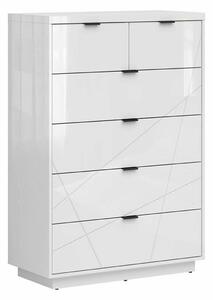 Komoda Fivale 119, Bijela, Sjajno bijela, 130.5x90x42.5cm