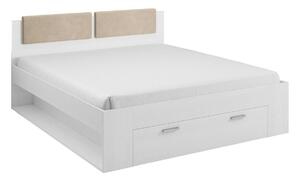 Krevet Levruvu 111, Bijeljeni jasen, Beige, 94x146cm