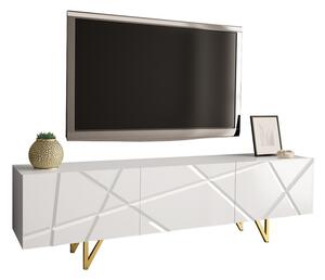 TV stol Mavmave 100, Bijela, Sjajno bijela, 52x180x37cm
