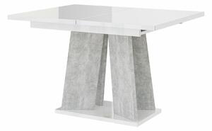 Stol Goodyear 107, Boja betona, Sjajno bijela, 75x90cm
