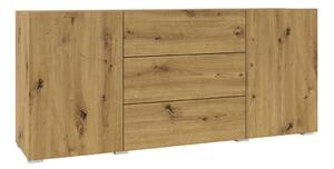 Komoda Revmiru 103, Crna, Artisan hrast, 63x140x35cm